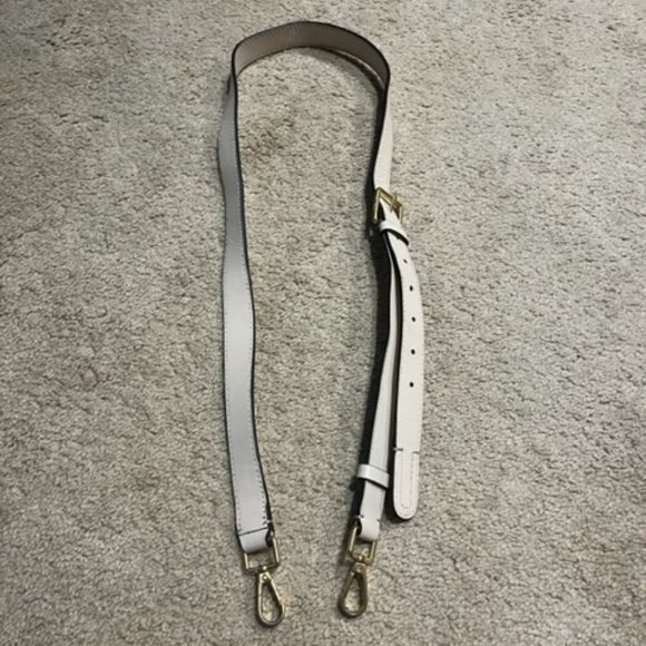 Cole Haan Replacement Bag Strap Lite Pink Leather Gold Toned Push Gate Snap Hook - Picture 2 of 12